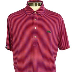 RLX Ralph Lauren Large Red and Blue Stripes Golf Polo
